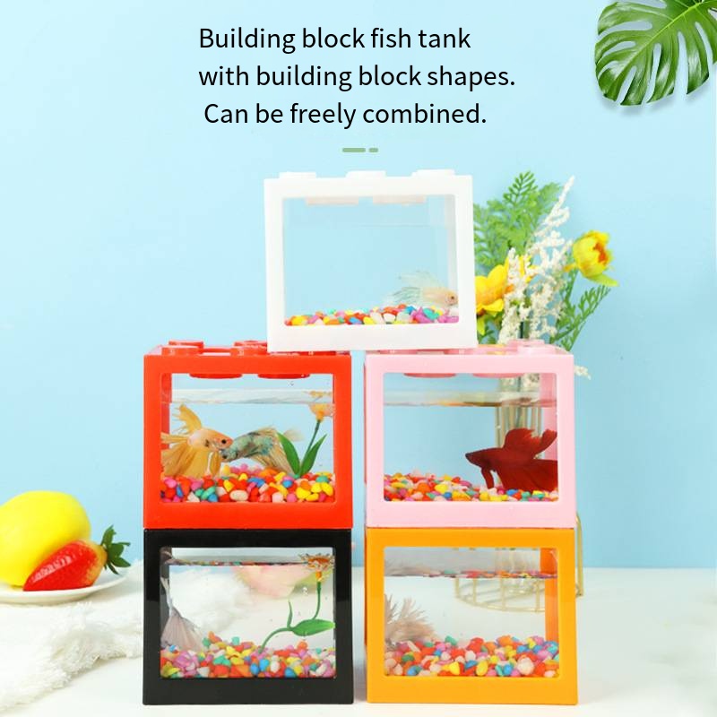 Novelty Block‑Shaped Mini Aqua - Aquarium Fish Pot ulasan dan harga