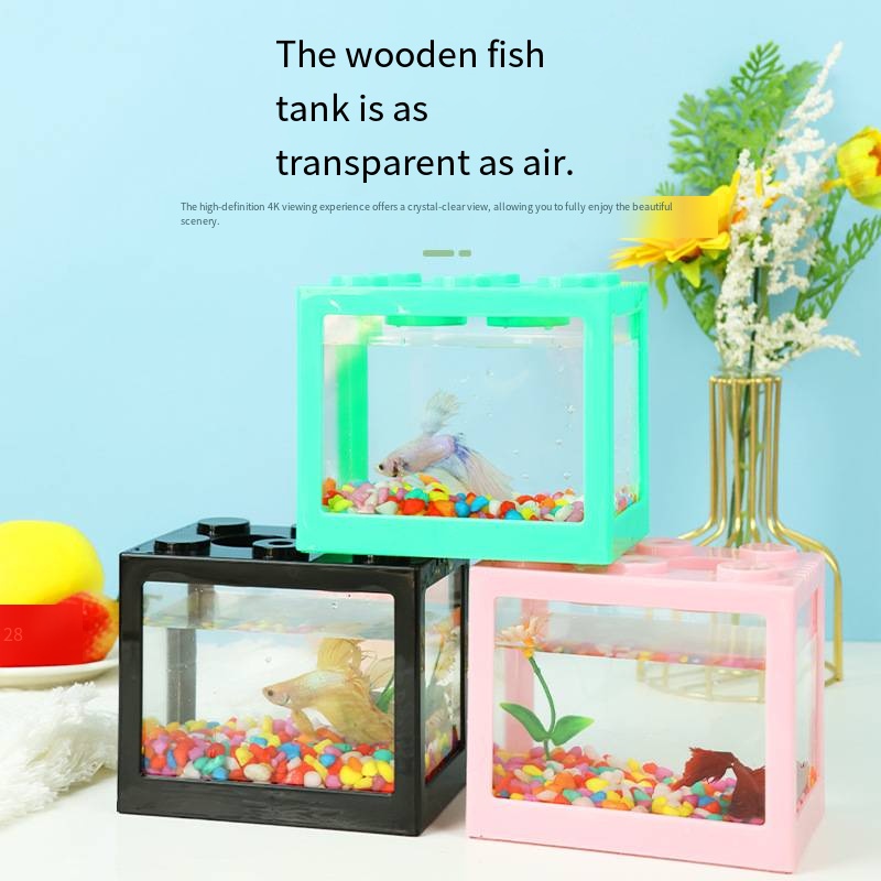 Novelty Block‑Shaped Mini Aqua - Aquarium Fish Pot ulasan dan harga