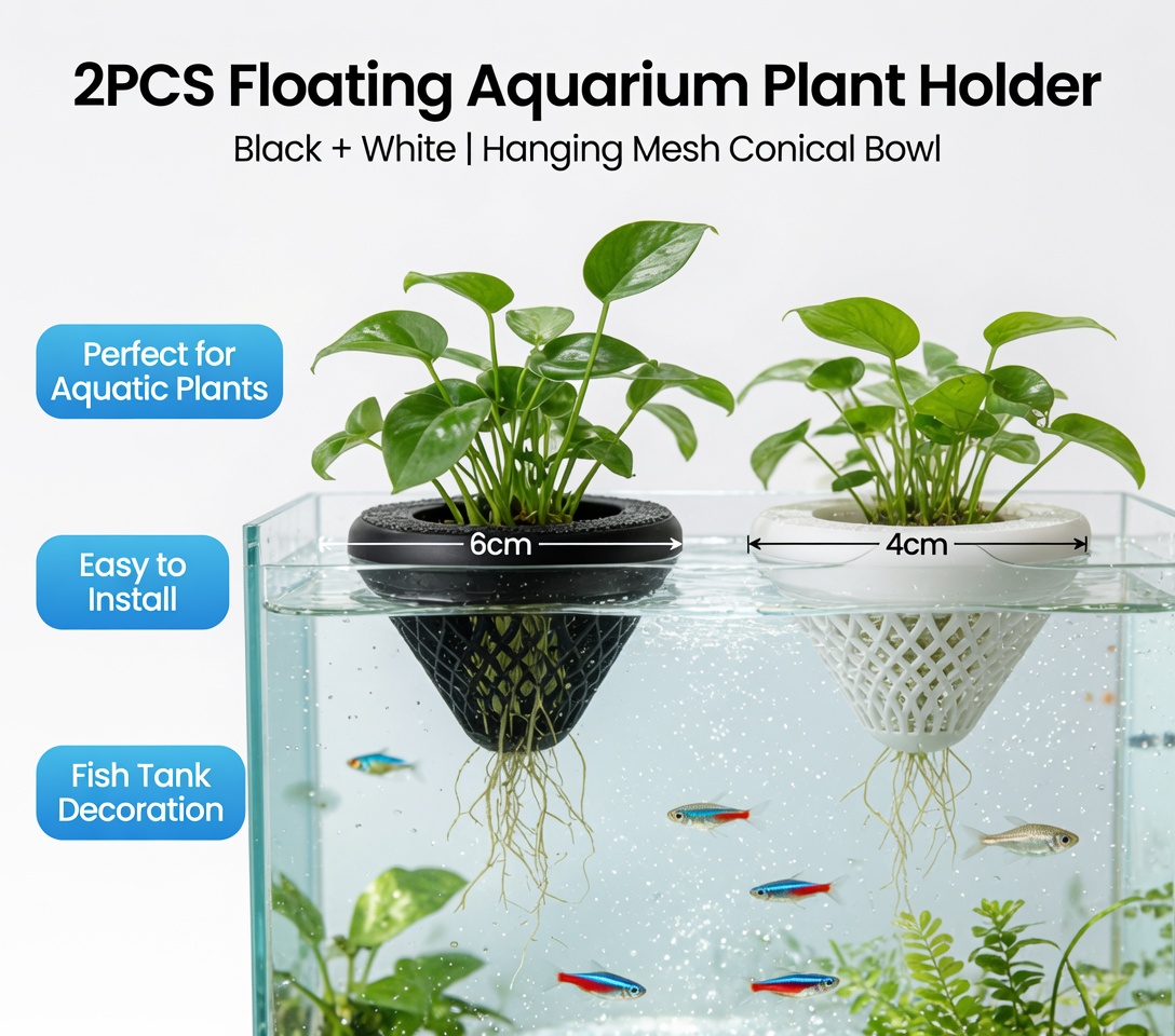 2PCS Floating Aquarium Plant H - Aquarium Fish Pot ulasan dan harga