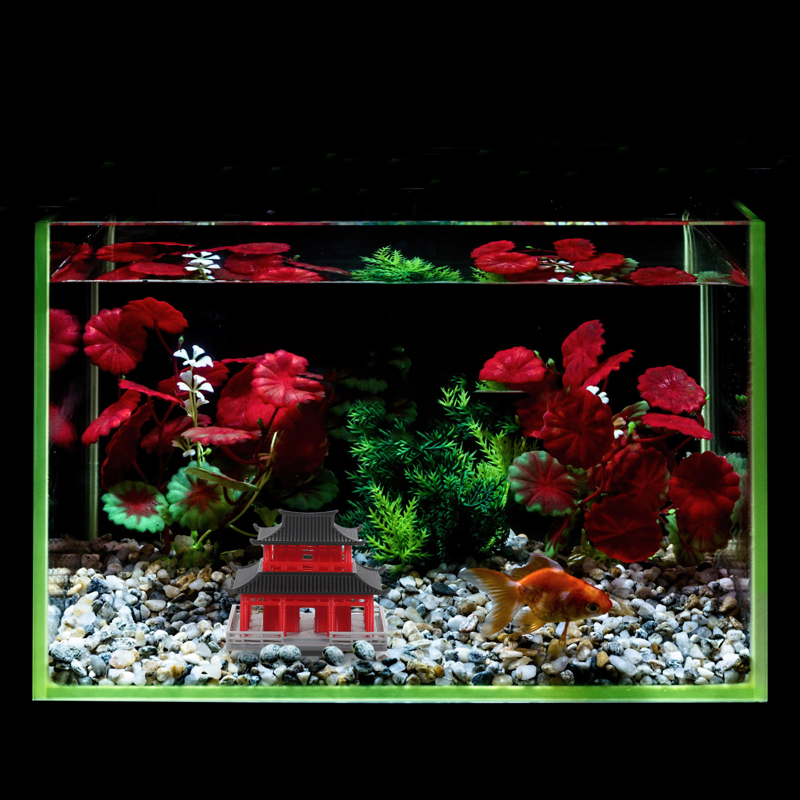 Mini Pavilion Pagoda Chinese A - Fish Toy In Aquarium ulasan dan harga