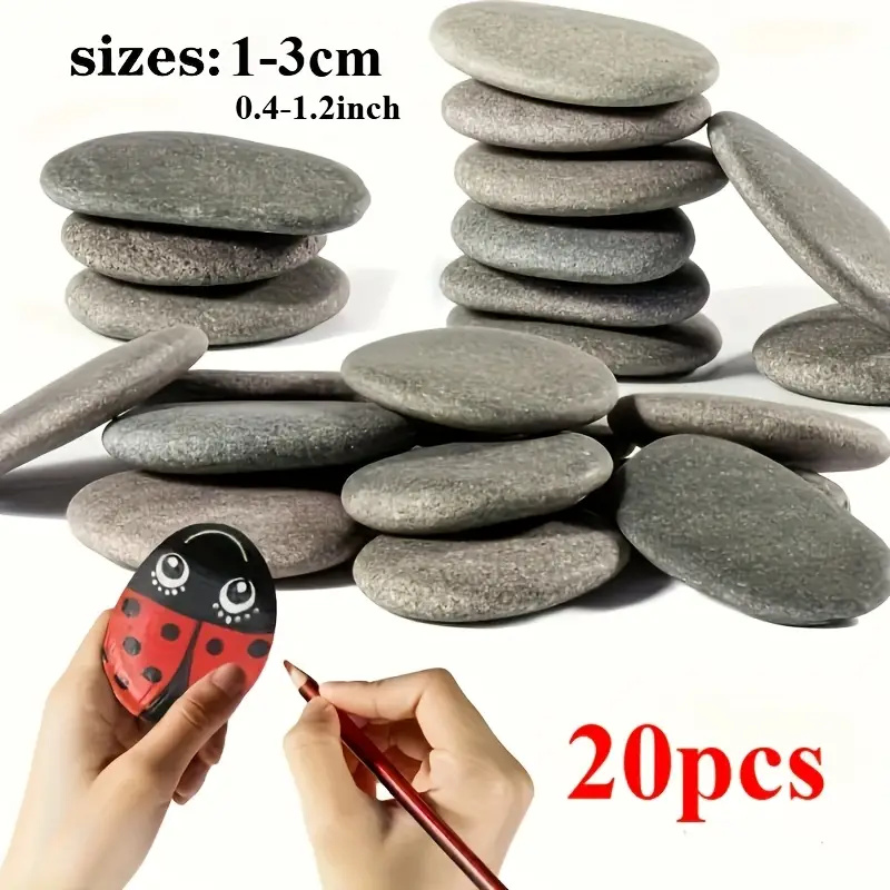 20Pcs Natural River Rocks Smoo - Aquarium Decoration Rock ulasan dan harga