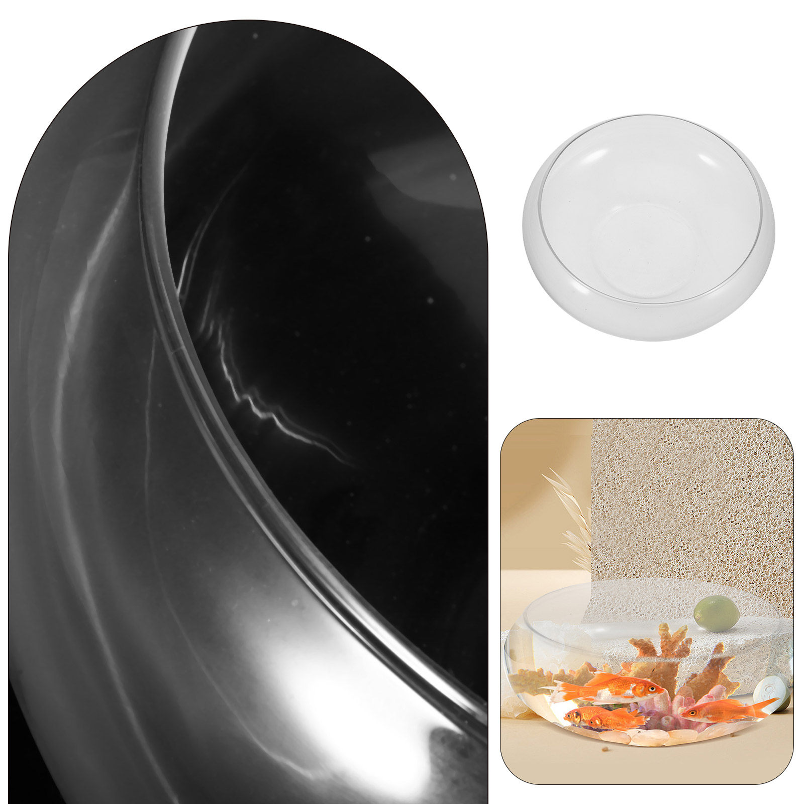 Glass Fish Bowl Small Fish Tan - Aquarium Fish Pot ulasan dan harga