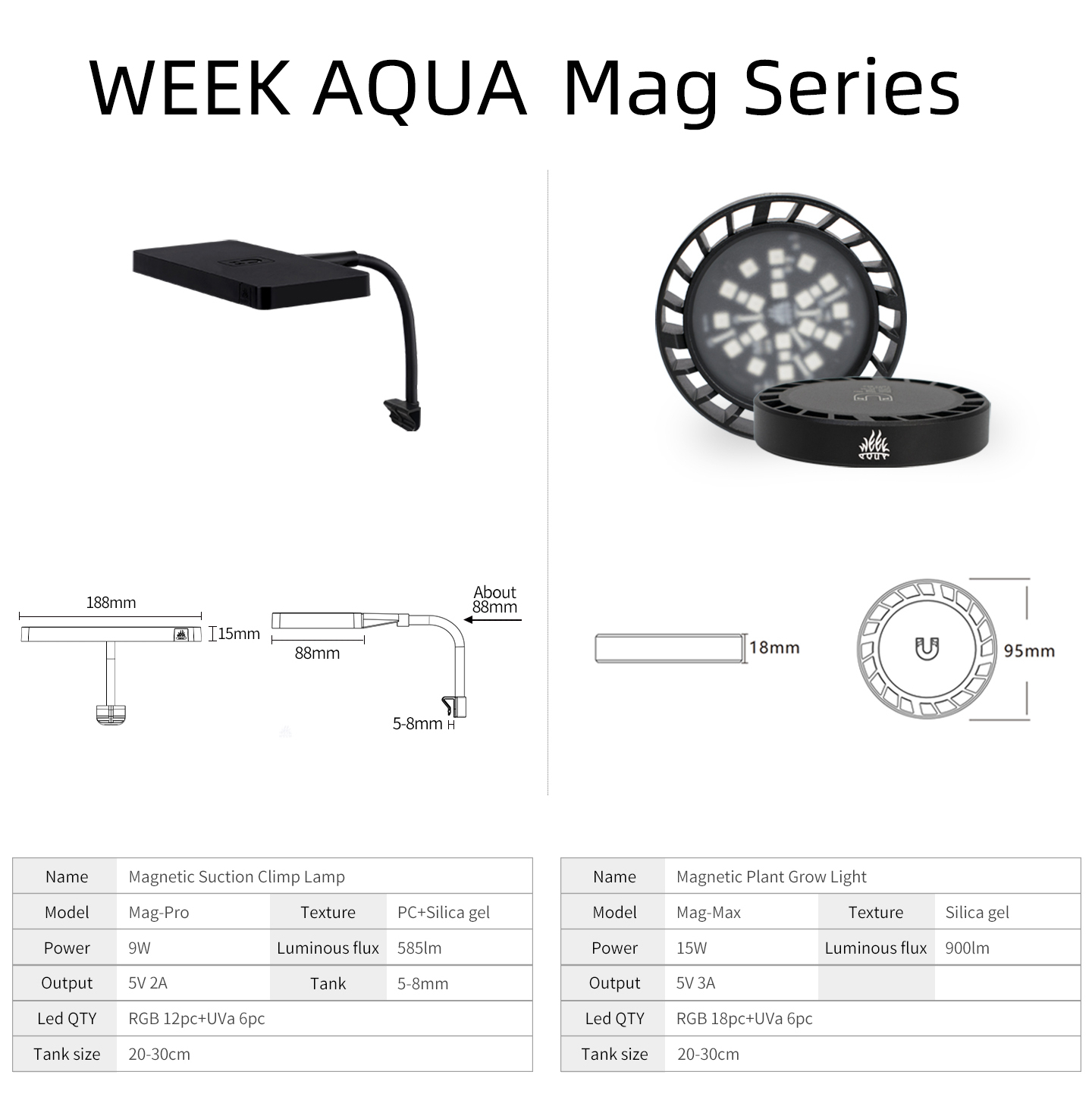 WEEK AQUA Mag Pro Mag Max Nano - Aquarium Fish Lamp ulasan dan harga