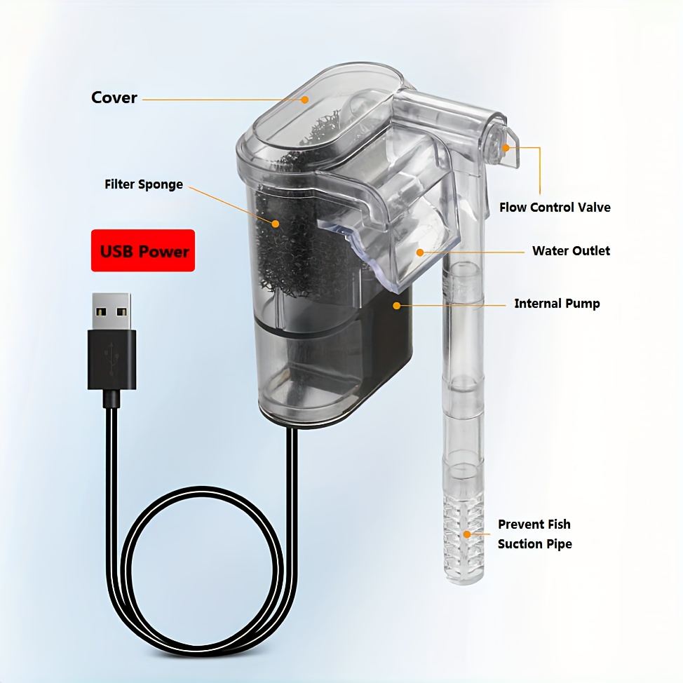 2.5W DC 5V Wall-hanging Filter - Aquarium Xl ulasan dan harga