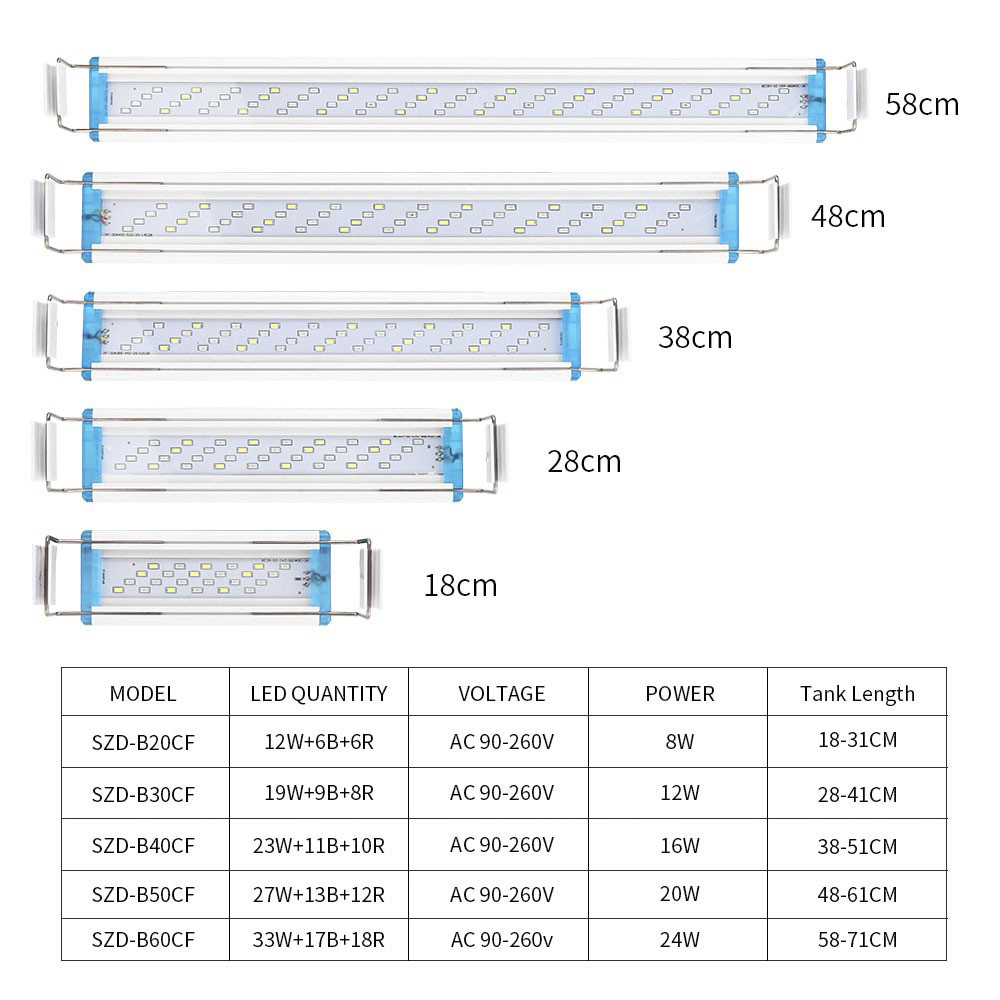 1Pc 90-260V Fish tank lamp Aqu - Aquarium Fish Colorful ulasan dan harga