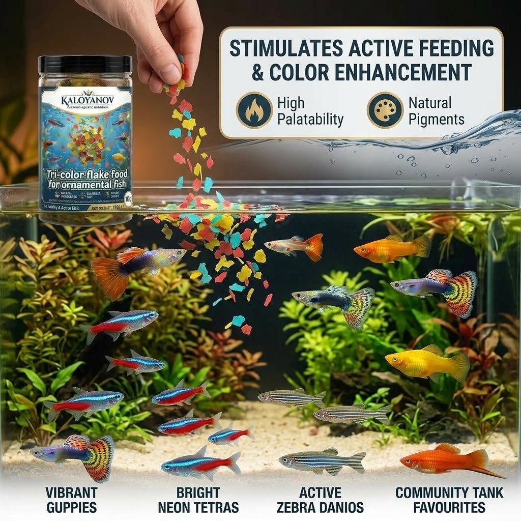 Premium 3-Color Flakes Fish Fo - Tetra Food Tropical Flakes ulasan dan harga