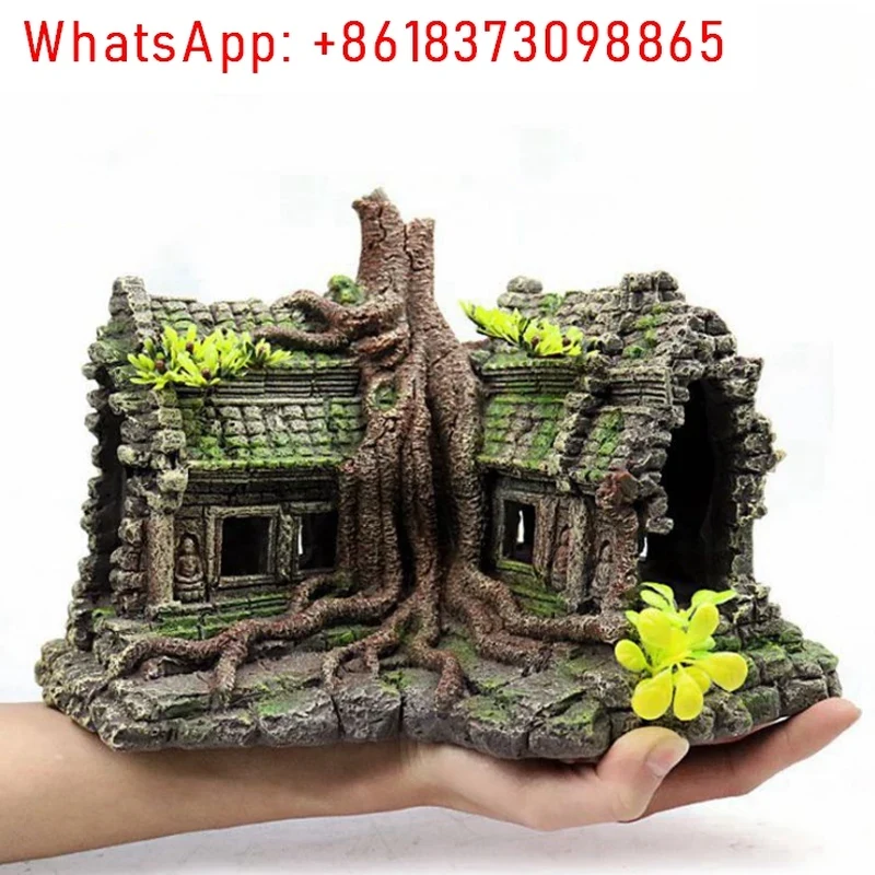 Resin Tree House Wooden Aquari - Aquarium Fish And Supplies ulasan dan harga