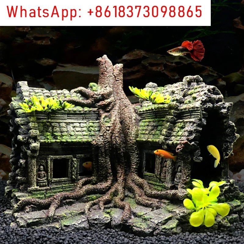 Resin Tree House Wooden Aquari - Aquarium Fish And Supplies ulasan dan harga