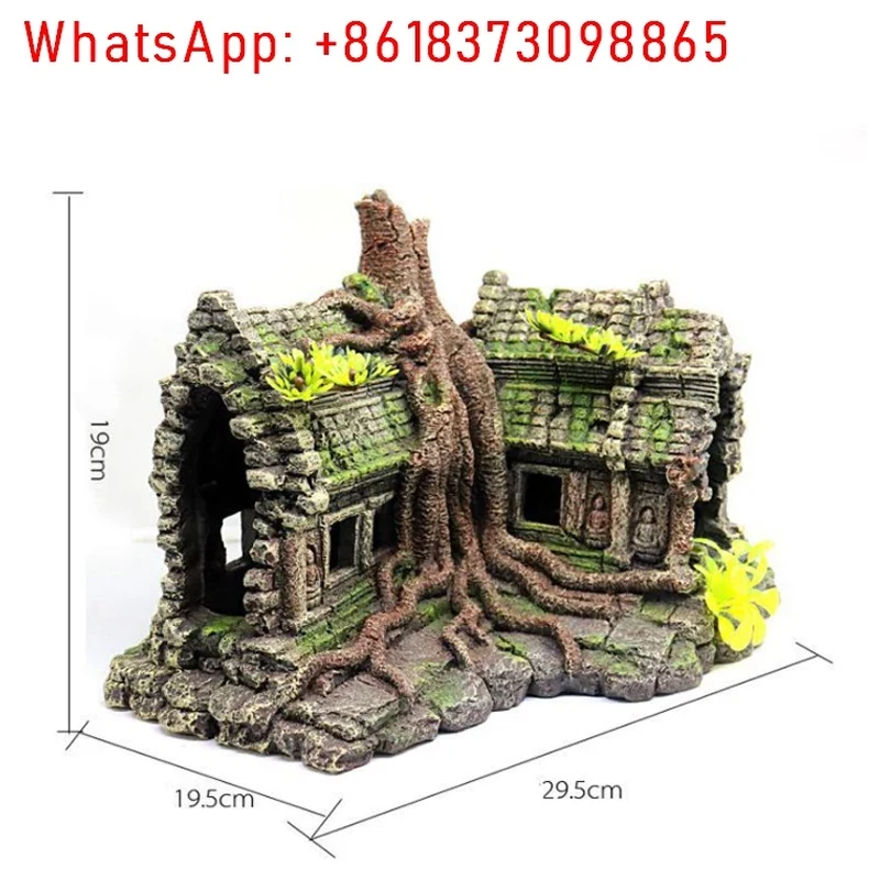 Resin Tree House Wooden Aquari - Aquarium Fish And Supplies ulasan dan harga