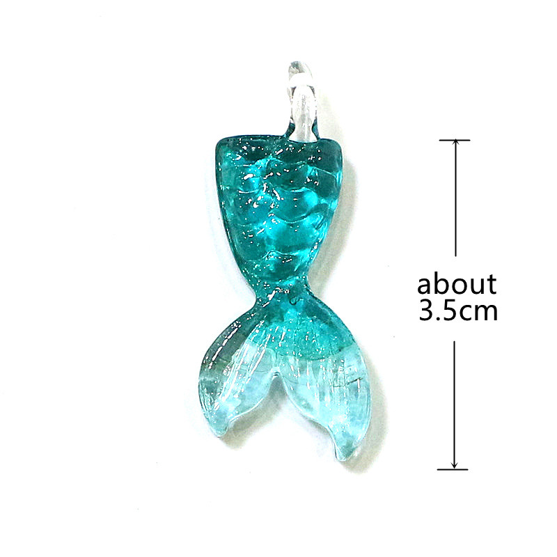 2pcs Glass Fish Tail Charms Cu - Aquarium Fish And Supplies ulasan dan harga